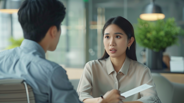 員工在辦公室中準備與主管進行困難對話