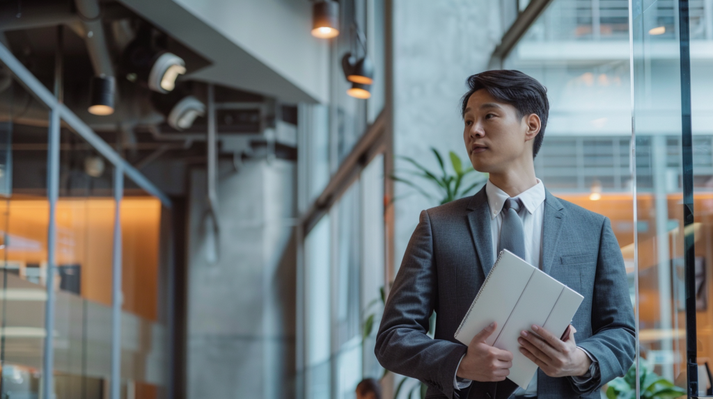 職場工作者在會議前沉澱思緒,準備面對一場重要對話