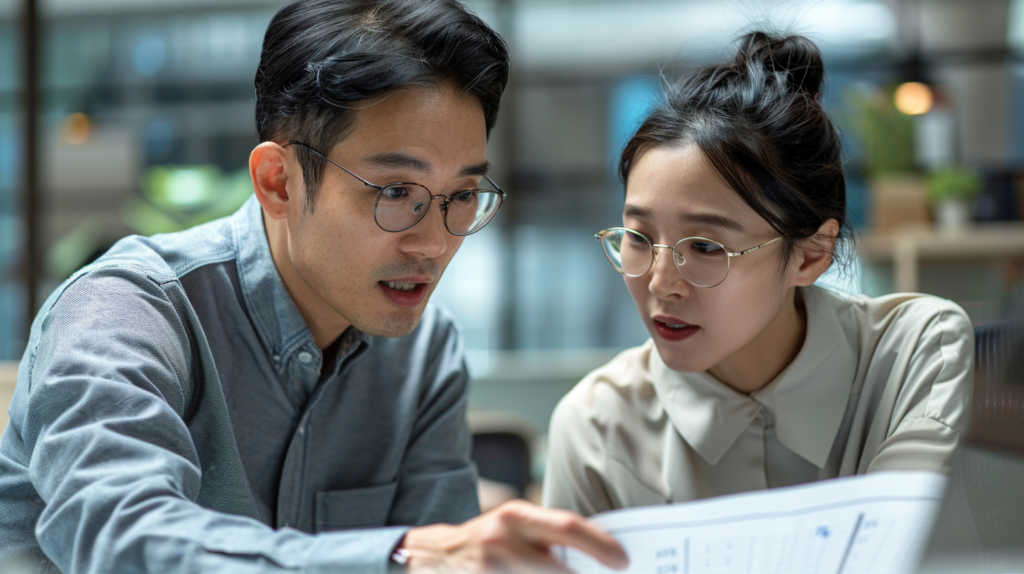 兩位職場工作者針對具體情境進行結構化討論